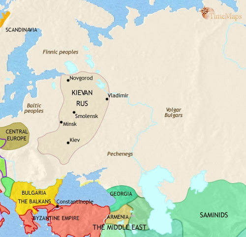 Киевская Русь, 979. (Источник: www.timemaps.com) Киевская Русь, 979. (Источник: www.timemaps.com)