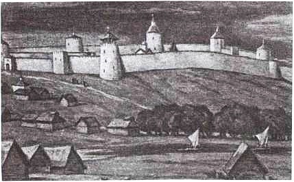 Н. Чернышев. Древний Изборск. Реконструкция. 1954 г. Н. Чернышев. Древний Изборск. Реконструкция. 1954 г.