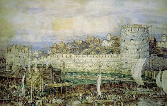 А. Васнецов. Московский кремль времен Дмитрия Донского. 1922 г. А. Васнецов. Московский кремль времен Дмитрия Донского. 1922 г.