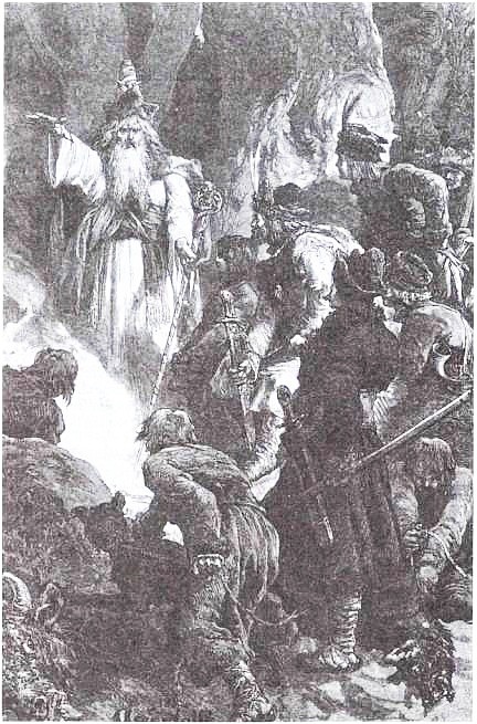 М. Э. Андриолли. Жрец Лиздейко объясняет Гедимину его сон. 1882 г. М. Э. Андриолли. Жрец Лиздейко объясняет Гедимину его сон. 1882 г.